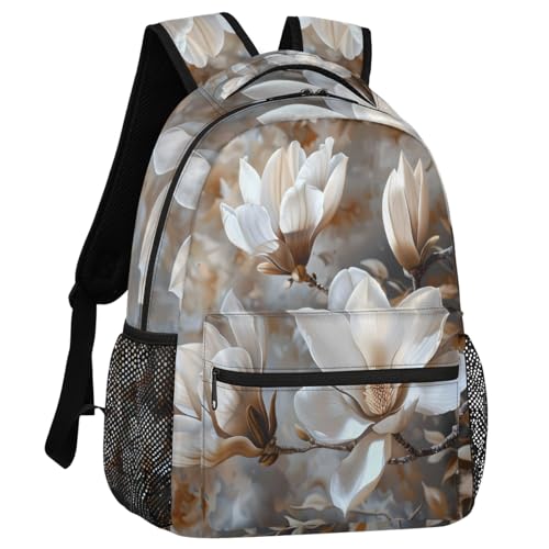 Magnolia Floral Backpack for Women Men Adults Shoulder Computer Laptop Backpack Sports Hiking Gym Workout Travel Casual Daypack - color: Multicolor 3