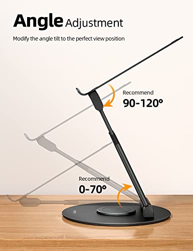 Nulaxy Telescopic 360 Rotating Laptop Stand for Desk Adjustable Height Swivel Pull Out Design Ergonomic Laptop Riser Fits All 10-17" Laptops Computer MacBook, Black - color: C-Black