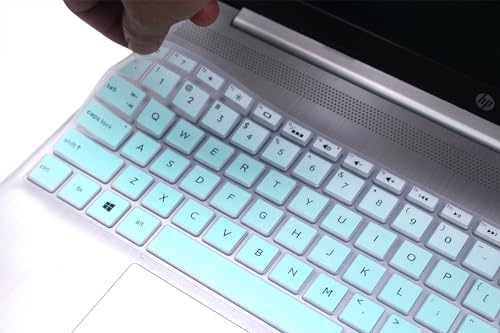 Keyboard Skin Cover for 15.6" HP Envy x360 15m-bp 15m-bq, HP Spectre x360 15-ch011dx, HP 15t-dy/dw 15-DW/DY/DB/CB/CC/CD/CS/BW/BS/DA/EF Series, HP Envy 17 17t 17M 17-by 17-bs 17-bw Series (Mint Ombre) - color: Mint Ombre