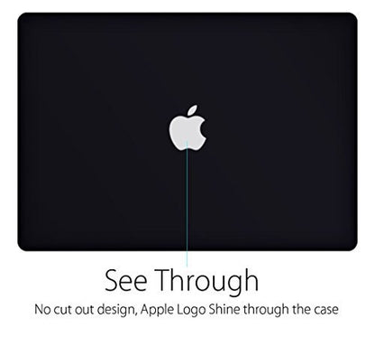 UESWILL 2in1 Smooth Soft-Touch Matte Hard Shell Case with Silicone Keyboard Cover Compatible with MacBook Pro 15 inch with CD-ROM (Non-Retina) (Model A1286) + Microfibre Cleaning Cloth, Black - color: Black, size: MacBook Pro 15" (CD-ROM)
