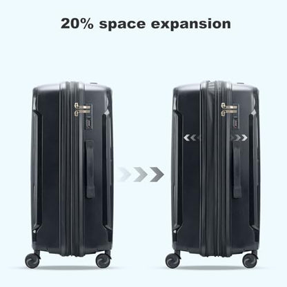 Nazhura Luggage Set, 3-Piece Hardside Suitcase Set, 20-inch Carry On, 24-inch, 28-inch Luggage - color: Grey