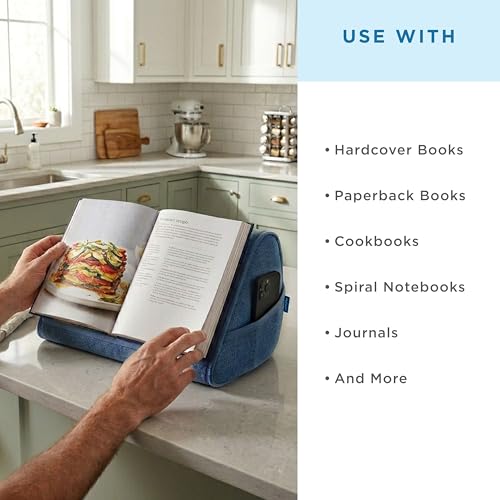 LAPGEAR Book Pillow - Denim Blue, Fits 6" x 9" Books - color: Denim Blue