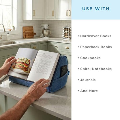LAPGEAR Book Pillow - Denim Blue, Fits 6" x 9" Books - color: Denim Blue