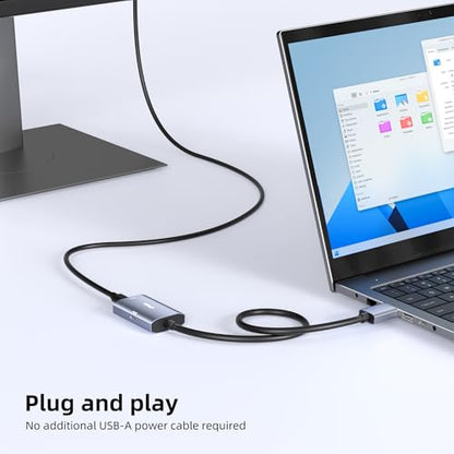 fairikabe DisplayPort to USB C Adapter 8K@30Hz 4K@144Hz, DP 1.4 to USB-C Monitor Converter with 65W PD Charging, Plug & Play for PC, Laptop, GPU, USB-C Portable Monitor (DP Alt Mode Required)