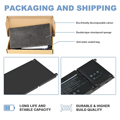 Fancy Buying 40Wh JK6Y6 H5CKD Battery for Dell Latitude 3410 3510 3120 3140 Vostro 5300 5301 5401 5501 Inspiron 5300 5301 5401 5402 5408 5409 5501 5508 5509 5400 5406 7405 7300 7306 7500 7506 2-in-1 - size: 7.24*3.58*0.24inch JK6Y6