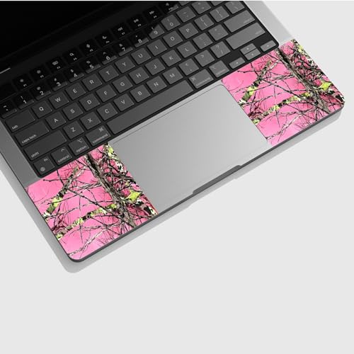 Universal Laptop Skin Sticker with 2 Wrist Pad Skins, Waterproof Scratch Resistant Vinyl Laptop Cover Decal, Cut to Fit for 11–15.6 Inch MacBook HP Dell Lenovo, Pink Camo Tree - color: Pink Camo Tree