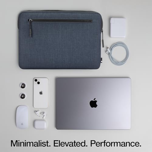 Incase Compact Laptop Sleeve with Woolenex - 14" MacBook/Laptop and iPad/Tablet Sleeve, Computer Case and Cover, Lightweight, Weather Resistant, with Slip Pocket for Accessories - Heather Navy - color: Heather Navy