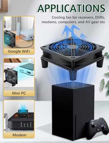 USB 120mm Computer Cooling Fan 5v 3 Speed Controller | Electronics Cooling Pad for Router Xbox PlayStation Receiver DVR T-Mobile 5G Home Internet Gateway Modem Mini PC - size: 120mm USB 5v