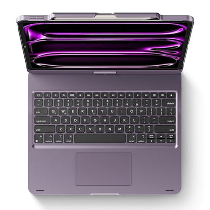 Keyboard Case iPad Air 13 inch, Pro 13 and Pro 12.9" (6th-3rd Gen) Purple | Pekarejue 360 Rotatable, Trackpad, Backlit, Pencil Holder, Fit iPad Air 13 M4 M3 M2, M5 M4 Pro 13"/12.9" (6th 5th 4th 3rd ) - color: Metallic Purple, size: iPad Air/iPad Pro (13"/