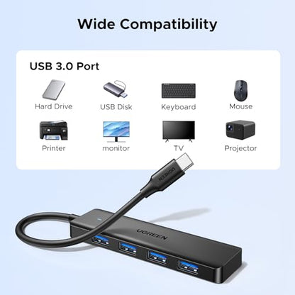 UGREEN USB C Hub, 4 Ports USB A Splitter Ultra-Slim USB Expander for Mouse, Keyboard, Flash Drive, U Disk, Printer Compatible with Laptop, Desktop PC, Xbox, PS5, and More 2FT - size: 2FT, style: USB-C