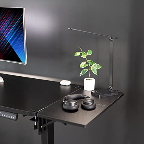VIVO Clamp-on 24 x 12 inch (14 Including Clamps) Desk Extender, Wrist Support, Foldable Keyboard Tray, Table Mount for Sit Stand Desks, Black, DESK-EXT24. | Foldable, Wrist Support Arm Rest, Office Keyboard Tray, Side Table Extension Attachment - size: 24