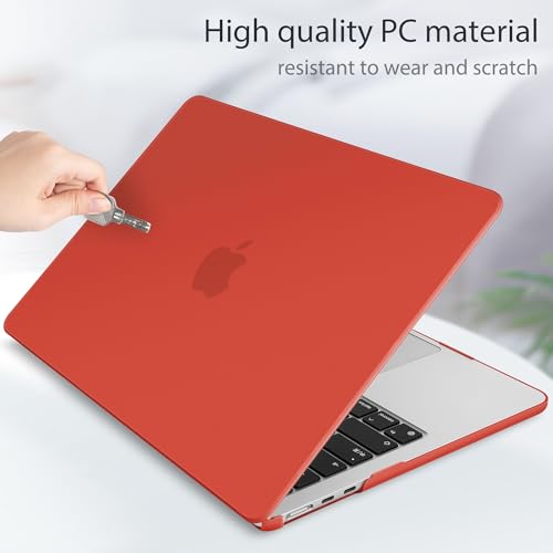 Case for MacBook Air 15 Inch 2026-2023 Release M5 A3448 M4 A3241 M3 A3114 M2 A2941, Hard Shell with Screen Protector & Keyboard Cover, Compatible with Touch ID, Matte Red - color: Matte Red