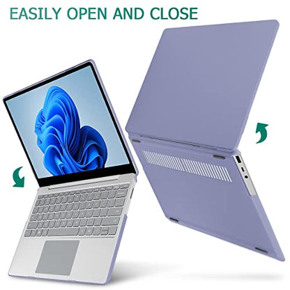 May Chen Compatible with Microsoft Surface Laptop Go 3 Go 2 Go 1 12.4 Inch Model 1943 2013 (2023 2022 2020 Release), Plastic Hard Shell Case with Screen Protector + Keyboard Cover, Lavender Gray - color: Lavender Gray