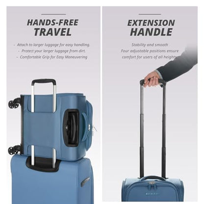 Verage Underseat Carry On Luggage with Wheels,14.5-Inch Plus Underseat | Personal Item Bag,Airline Approved, Laptop Compartment, USB Charging Port - color: Coast Blue, size: 14.5-Inch Plus Underseat