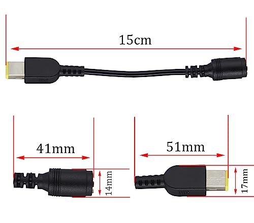 DC 7.9mmx0.9mm to Square Interface Plug Converter DC7.9mm x 5.5mm to Square tip Power Converter Cable Laptop Power Adapter Compatible for Le-no-vo Think-Pad I-B-M [2pack-7909] - color: DC7909F