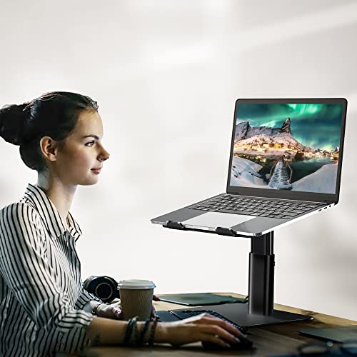 BESIGN LSX6N Laptop Stand, Ergonomic Adjustable Notebook Riser, Computer Holder, Laptop Mount Compatible with 10-15.6" Laptops, Black - color: Black, size: Sit Work(H5.90-9.44in)