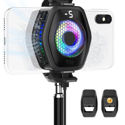 Jremreo 2-in-1 Magnetic & Clip-On Phone Cooler – Semiconductor-Powered Gaming Cell Phone Cooling Fan Radiator for iPhone/Android/iPad/Tablet – Gaming, Video Calls, Live Broadcasting, and Vlog Use