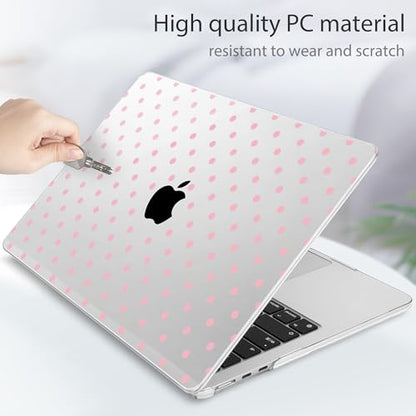 Tuiklol for 2026 2025 2024 2023 MacBook Air 15 inch Case Model M5 A3448 M4 A3241 M3 A3114 M2 A2941 Hard Shell Case for MacBook 15.3'' Cover, Spot-Pink - color: Spot-Pink