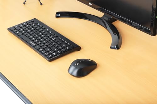MANHATTAN Slim Wireless USB Mini Keyboard - Compact, Quiet, and Comfortable Typing Experience with Multimedia Function Keys for PC and Laptop - 180764