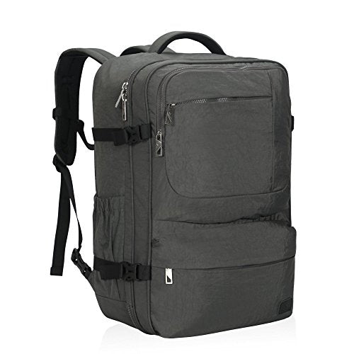 Hynes Eagle 44L Carry on Backpack Airline Approved Travel Backpack for Men Women Large Laptop Backpack 17 inch Nylon Backpack Overnight Weekender Bag Grey - color: Grey