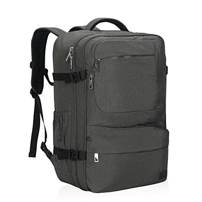Hynes Eagle 44L Carry on Backpack Airline Approved Travel Backpack for Men Women Large Laptop Backpack 17 inch Nylon Backpack Overnight Weekender Bag Grey - color: Grey