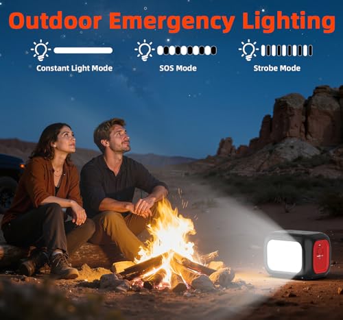 ENOFLO 300W Portable Power Station, 228Wh Solar Generator | 110V Pure Sine Wave AC Outlet, 61600mAh Lithium Battery Backup for CPAP, Camping, RV, and Home Emergency - color: Red-Black1