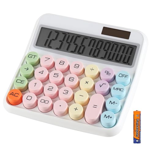 Large Computer Electronic Calculator Counter Solar & Battery Power 12 Digit Display Multi-Functional Big Button for Business Office School Calculating (HY-2278) - color: HY-2278