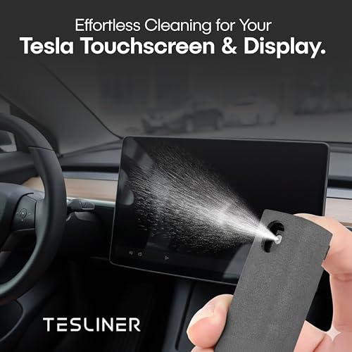 Tesla Screen Cleaner, 2-in-1 Screen Cleaning Spray with Microfiber Cloth, Tesla Accessories for Model Y, Model 3, S, X, Cybertruck