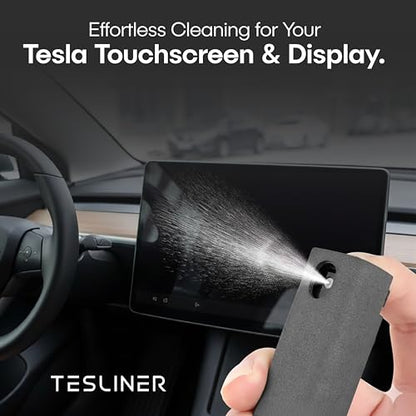 Tesla Screen Cleaner, 2-in-1 Screen Cleaning Spray with Microfiber Cloth, Tesla Accessories for Model Y, Model 3, S, X, Cybertruck