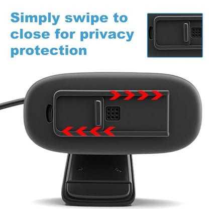 Webcam Cover for Logitech C270/C310 HD Webcam, Slide Shutter Privacy Cover with Precise Mic & LED Indicator Cutouts, Anti-Spy Shield for PC/Laptop (Black)