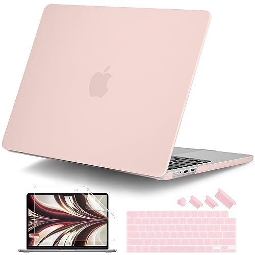 DONGKE Compatible with MacBook Air 13 inch Case M5 M4 M3 M2 2026 2025 2024-2022 A3449 A3240 A3113 A2681, Plastic Hard Shell & Keyboard Cover for MacBook Air 13.6 inch, Matte Chalk Pink - color: Matte Chalk Pink