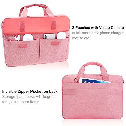 LANDICI Laptop Bag Case 17 17.3 inch for Women, Waterproof Computer Cover Bag Compatible with MacBook 17, 17-18 Inch HP Acer Dell ASUS Laptop, Slim Briefcase with Shoulder Strap, Pink - color: Pink, size: 17-17.3 Inch