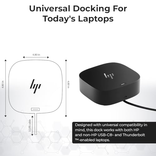 HP Docking Station for Laptop Dual Monitor and Charging Bundle - USB-C G5 Dock 5YH27AV#ABA with 120W Adapter + HDMI Cable + DisplayPort Cable + USB-C Cable + Microfiber Cloth (Renewed) - style: HP 5YH27AV#ABA Renewed