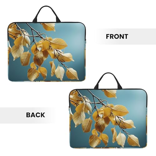 14 inch Laptop Sleeve with Handle Shockproof Laptop Bag Waterproof Computer Cover Bag Birch Leaves Briefcase