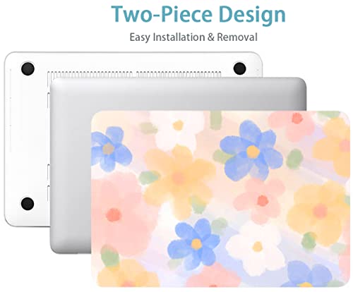 LanBaiLan Compatible with MacBook Air 13 inch Case M5 2026 M4 2025 M3 M2 2024-2022 A3449 A3240 A3113 A2681, 13.6 Plastic Hard Shell Case & Keyboard Cover, Watercolor Flower - color: Watercolor Flower
