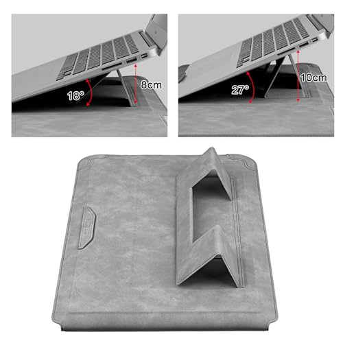 HoYiXi 14 Inch Laptop Sleeve Case with Stand Feature for Mac Book Pro 14 2021/ASUS Vivobook 14/HP Pavilion X360/IdeaPad 14/Dell HP ASUS Acer Huawei Matebook 14'',Compatible 13.3-14'' PC,Light Gray - color: Light Gray, size: 13.6-14'' laptop