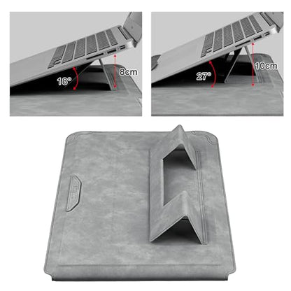 HoYiXi 15.6 16 Inch Laptop Sleeve Case with Stand Feature for MacBook Pro 16 2025 & 2021,ASUS Vivobook 15/MacBook Pro 15/Surface 3/Matebook D15/Galaxy Book Flex,15-16'' Laptop Cover,Light Gray - color: Light Gray, size: 15-16'' laptop