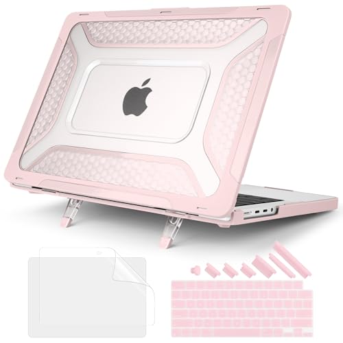 Batianda Extreme Heavy Duty Case for MacBook Pro 14 inch 2026-2021, Pink | Fits M5/M4/M3/M2/M1 Pro Max Chip, Honeycomb Rugged Matte Shell with Shock-absorbing Corners, Max Cooling & Stability - color: S-Pink