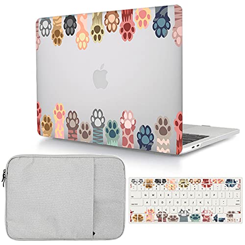 Case Compatible with MacBook Pro 13 inch 2012 2011 2010 2009 2008 Release with CD-ROM, Plastic Hard Shell Cover & Sleeve Bag & Keyboard Cover Skin for MacBook Pro 13 A1278,Cute Paw - color: Cute Paw, size: A1278(Pro 13 w/CD-ROM 2008-2012)