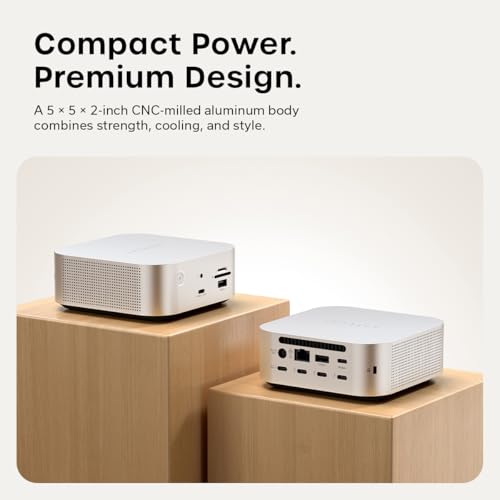 Satechi Thunderbolt 5 CubeDock, Built-in NVMe SSD Enclosure, Silver | Docking Station, 80 Gbps/120 Gbps USB4 v2, 140W charging, displays up to 8K, 2.5 GbE, Type-A/C 10 Gbps, active cooling