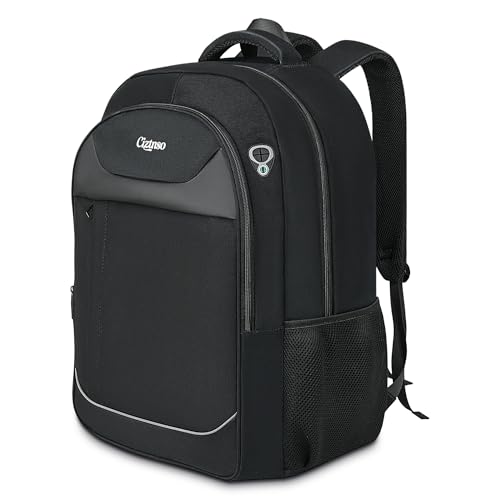 Travel Laptop Backpack for Men, Anti Theft Slim Durable Backpack for Women, with USB Port, Waterproof Business Computer Bag, for 18.4 inch Laptop and Notebook - Black - size: Large