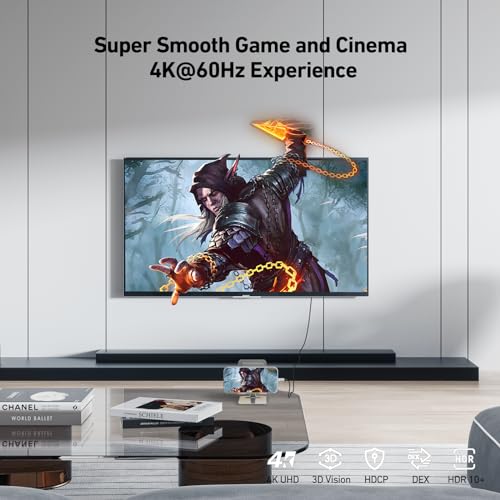 BENFEI USB C to HDMI 3 Feet Cable [4K@60Hz, Aluminum Shell, Nylon Braided], Thunderbolt 3/4/5 Compatible with iPhone 15 Pro/Max, MacBook Pro/Air 2023, iPad Pro, Surface Book 2, Galaxy S23 and More - size: 3 Feet, style: 4K@60Hz