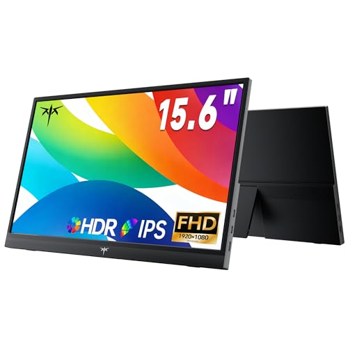 KTC Portable Monitor 15.6 Inch, FHD 1080P Travel Laptop Monitor Extender with USB-C HDMI, Ultra-Slim IPS HDR Display with Speakers, Second Monitor Screen for Laptop Phone Xbox Mac Switch, Black H15F9 - color: Black, size: 15.6 Inch