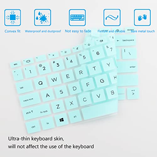 2-Pack Keyboard Cover for 13.3" HP EliteBook 430 G8/EliteBook 630 G8 G9 G10, EliteBook X360 435 G8 G9, EliteBook X360 830 835 G7 G8 13.3 inch Laptop US Layout Keyboard(NOT FIT 830 835 G9 G10) - color: HotBlue+Clear
