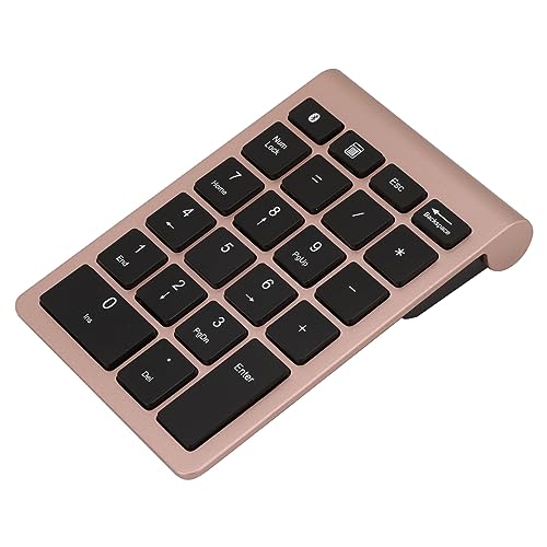 Dioche 22 Keys USB Keypad Numeric, Numpad Mini Financial Accounting Rechargeable Keypad Numpad Number Pad Mini Keyboard for Laptop Desktop PC Notebook (Rose Gold)