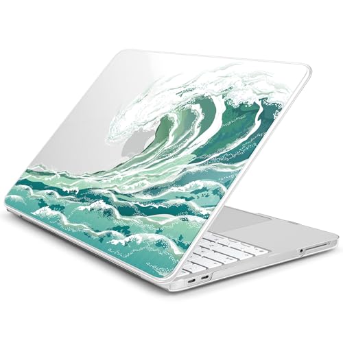 Batianda Case for MacBook Neo 13 Inch 2026 Model A3404, Aqua Wave | 4-in-1 Laptop Accessories Bundle with Aqua Ocean Wave Art, Ultra Slim Hard Shell for Beach Lovers and Students - color: Artistic Wave
