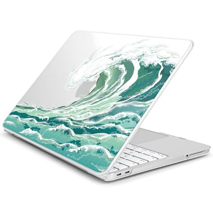 Batianda Case for MacBook Neo 13 Inch 2026 Model A3404, Aqua Wave | 4-in-1 Laptop Accessories Bundle with Aqua Ocean Wave Art, Ultra Slim Hard Shell for Beach Lovers and Students - color: Artistic Wave