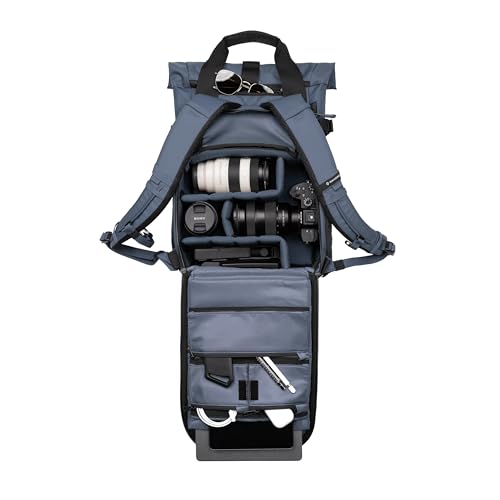 WANDRD PRVKE Rolltop 15L V4 Photography Bundle – Compact Travel Camera Backpack with Essential Camera Cube and Laptop Sleeve - color: Aegean Blue, size: 15L (Photography Bundle), style: Rolltop