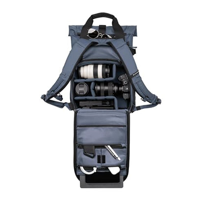 WANDRD PRVKE Rolltop 15L V4 Photography Bundle – Compact Travel Camera Backpack with Essential Camera Cube and Laptop Sleeve - color: Aegean Blue, size: 15L (Photography Bundle), style: Rolltop