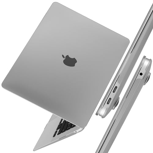 TWOLSKOO for MacBook Air 13 Inch Case 2021 2020 20219 2018 M1 A2337 A2179 A1932 Touch ID, Sturdy & Durable Protective & Ultra Thin Armor Plastic Hard Shell Case Cover with Type C Adapter, Matte Grey